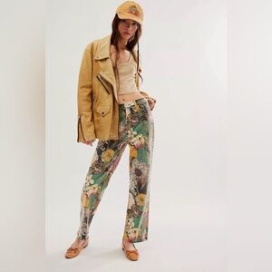 MOTHER Rambler Zip Ankle Floral Jeans Size 30 Fits 28/29